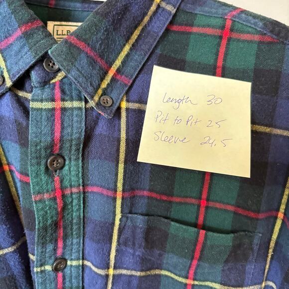 1990s/Y2K Era LL Bean Flannel Mens Shirt - Picture 5 of 5
